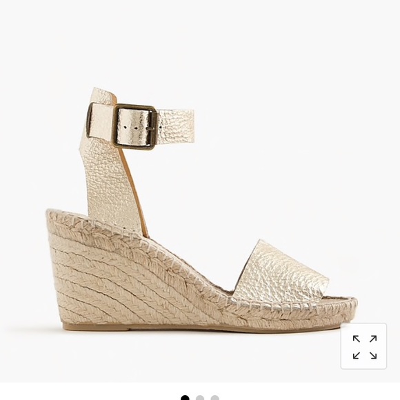 J. Crew Shoes - JCREW Corsica metallic espadrille wedges